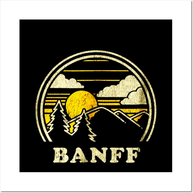 Banff Alberta Canada Shirt Vintage Hiking Mountains Wall Art by Jipan